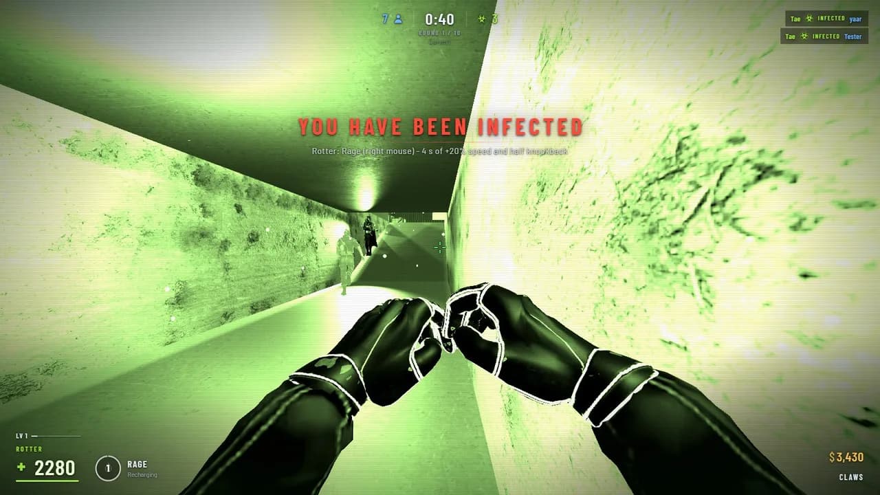You have been infected: zombie claws and night vision in the culvert