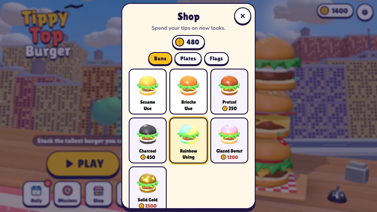 The shop with sesame, brioche, pretzel, charcoal, rainbow, glazed donut and solid gold buns